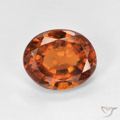 2.38ct Natural Medium Dark-Orange granada hessonita, oval, VS-SI