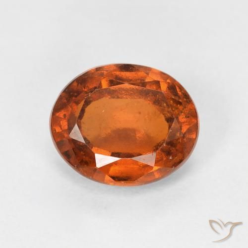 1.42ct Natural Medium Dark-Orange granada hessonita, oval, VS-SI