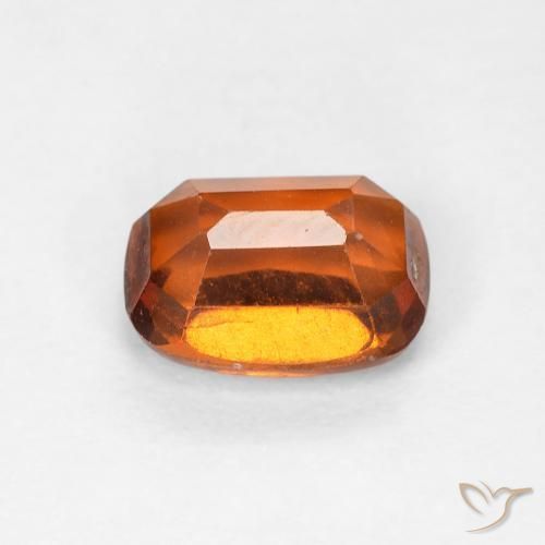 granada hessonita Laranja Profundo Natural 1.32ct, Almofada, VVS-VS