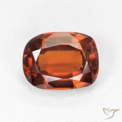 2.60ct Natural laranja avermelhado granada hessonita, Almofada, VVS-VS