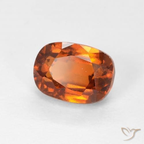 granada hessonita Laranja Profundo Natural 1.51ct, Almofada, VVS-VS