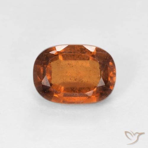 1.29ct Natural âmbar laranja granada hessonita, Almofada, VS-SI