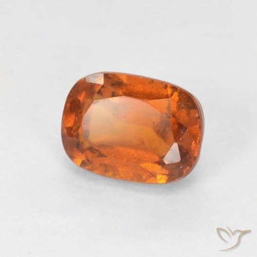 granada hessonita Laranja Profundo Natural 1.54ct, Almofada, VS-SI