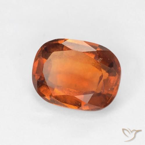 granada hessonita Laranja Profundo Natural 2.39ct, Almofada, VS