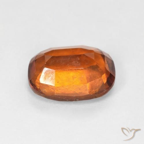 granada hessonita Laranja Profundo Natural 2.39ct, Almofada, VS