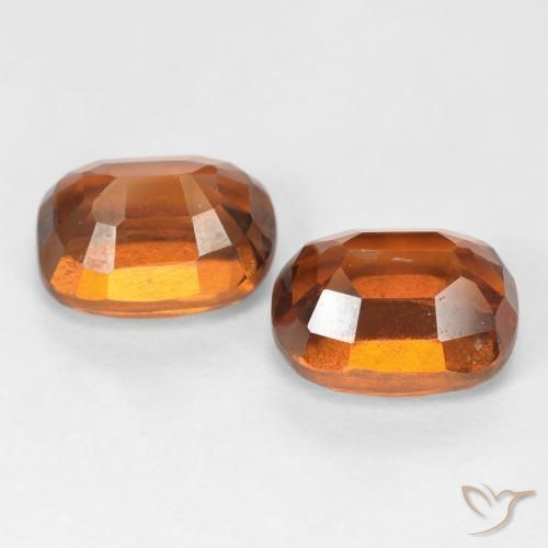 Pedras preciosas de granada hessonita âmbar laranja natural de 4.23 ct, Almofada, VS
