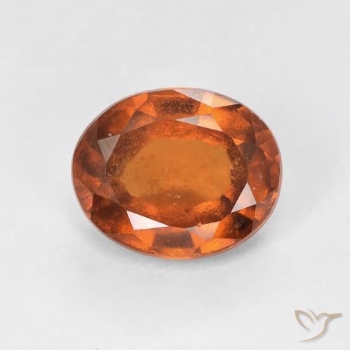 1.91ct Natural Medium Dark-Orange granada hessonita, oval, VS