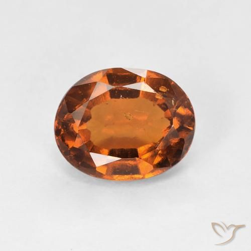 1.55ct Natural Laranja escuro granada hessonita, oval, VS
