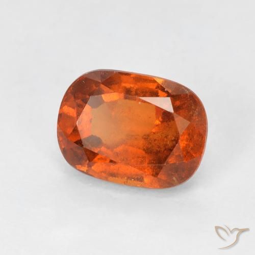 granada hessonita Laranja Profundo Natural 2.04ct, Almofada, VS-SI