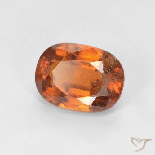 granada hessonita Laranja Profundo Natural 1.12ct, Almofada, VS-SI
