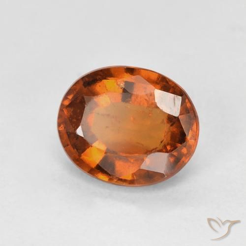granada hessonita Medium Dark-Orange Natural 1.45ct, oval, VS