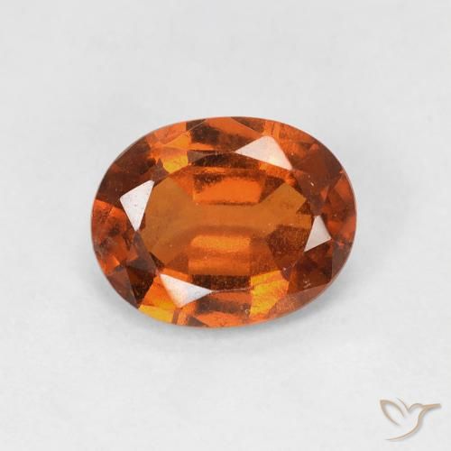 1.61ct Natural Medium Dark-Orange granada hessonita, oval, VS