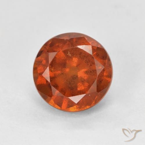 2.06ct Natural laranja avermelhado granada hessonita, Redondo, VS