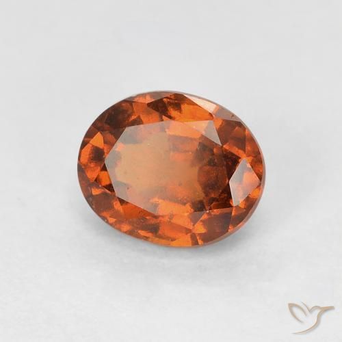 granada hessonita laranja avermelhado Natural 1.29ct, oval, VS