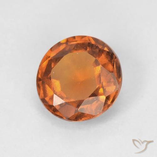 granada hessonita Laranja Médio Natural 1.10ct, Redondo, VVS-VS