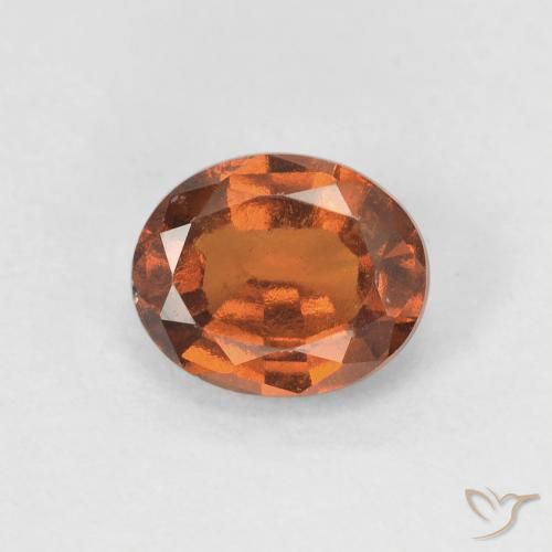 1.23ct Natural Medium Dark-Orange granada hessonita, oval, VVS-VS