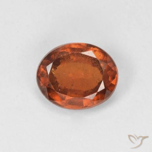 1.36ct Natural laranja avermelhado granada hessonita, oval, VVS-VS
