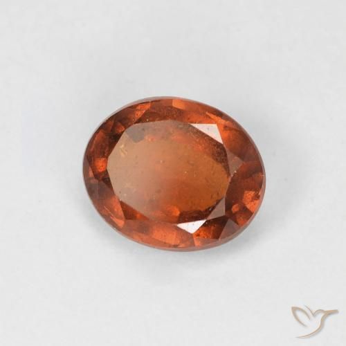 granada hessonita laranja avermelhado Natural 1.36ct, oval, VVS-VS
