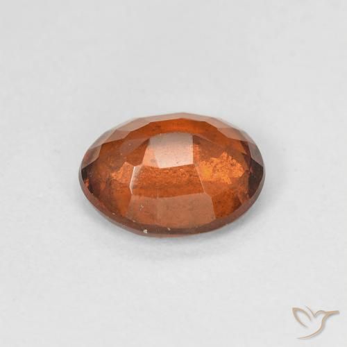granada hessonita laranja avermelhado Natural 1.36ct, oval, VVS-VS