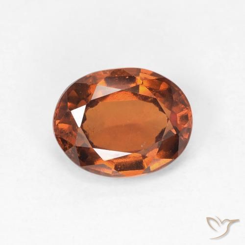 1.42ct Natural Medium Dark-Orange granada hessonita, oval, VVS-VS