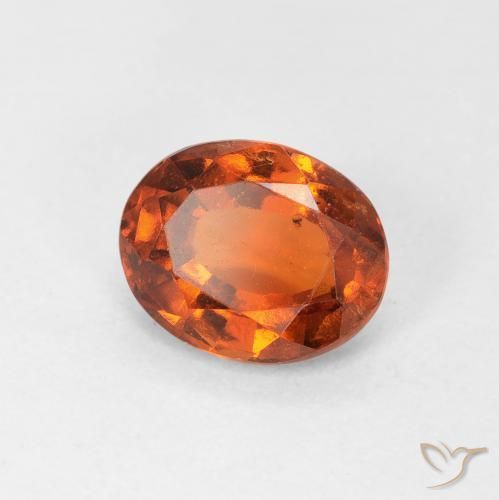 granada hessonita laranja avermelhado Natural 1.29ct, oval, VS
