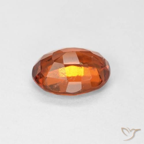 granada hessonita laranja avermelhado Natural 1.29ct, oval, VS
