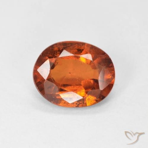 1.39ct Natural Medium Dark-Orange granada hessonita, oval, VS