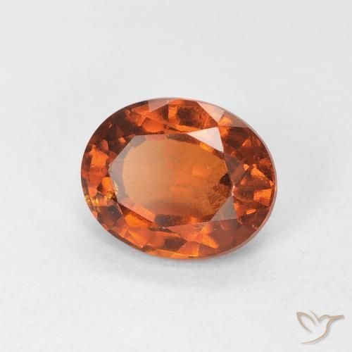 granada hessonita laranja avermelhado Natural 1.03ct, oval, VS