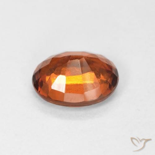 granada hessonita laranja avermelhado Natural 1.03ct, oval, VS