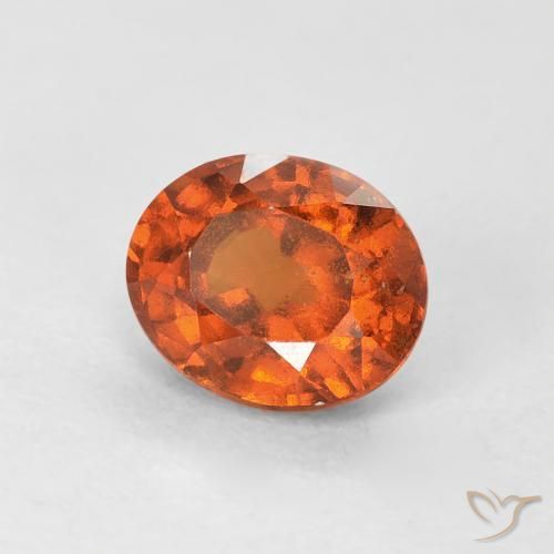 granada hessonita laranja quente Natural 0.78ct, oval, VS