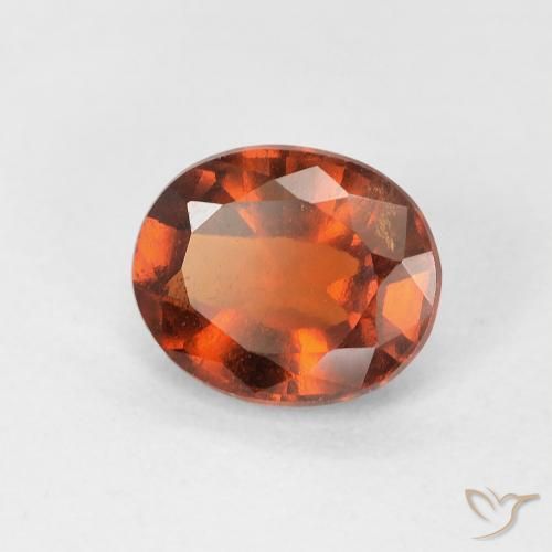 granada hessonita laranja avermelhado Natural 1.21ct, oval, VS