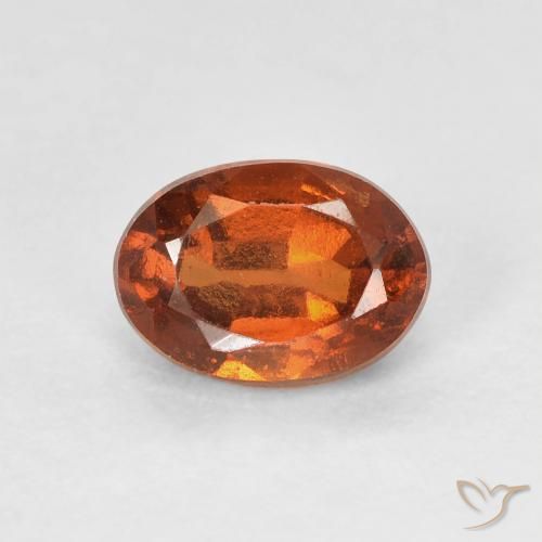 1.16ct Natural laranja avermelhado granada hessonita, oval, VVS-VS