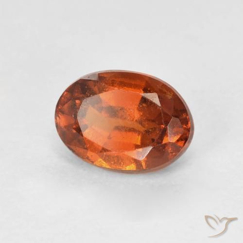 granada hessonita laranja avermelhado Natural 1.16ct, oval, VVS-VS