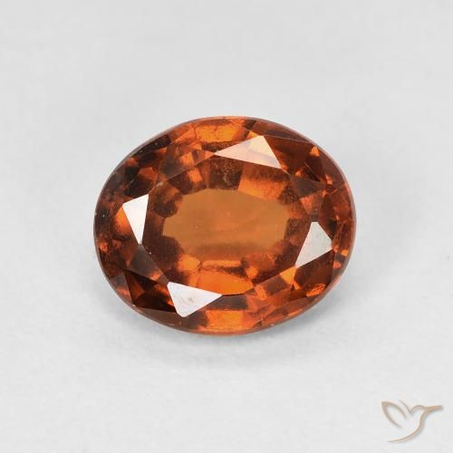 1.70ct Natural laranja avermelhado granada hessonita, oval, VVS-VS