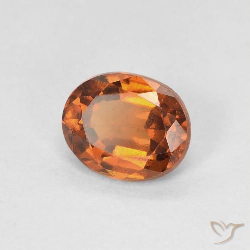 granada hessonita laranja avermelhado Natural 1.22ct, oval, VVS-VS