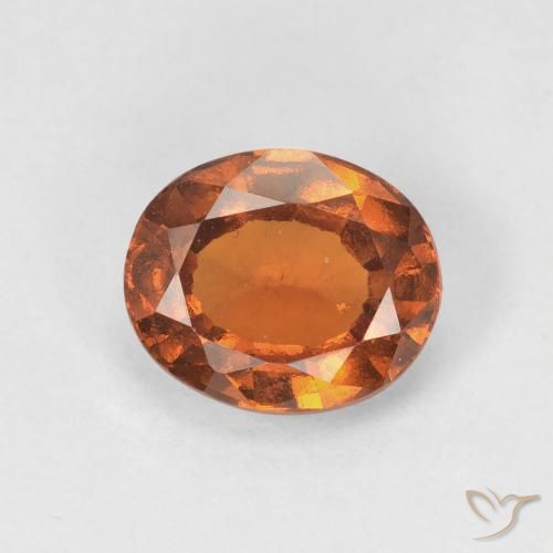 1.72ct Natural laranja avermelhado granada hessonita, oval, VVS-VS