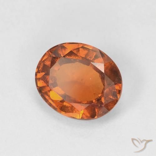 granada hessonita laranja avermelhado Natural 1.72ct, oval, VVS-VS