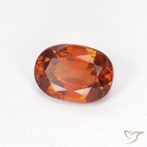 1.09ct Natural laranja avermelhado granada hessonita, oval, VS