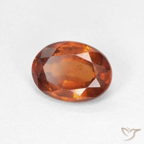 granada hessonita Medium Dark-Orange Natural 1.35ct, oval, VS