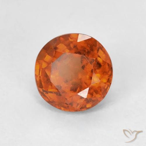 granada hessonita âmbar laranja Natural 0.98ct, Redondo, VVS-VS