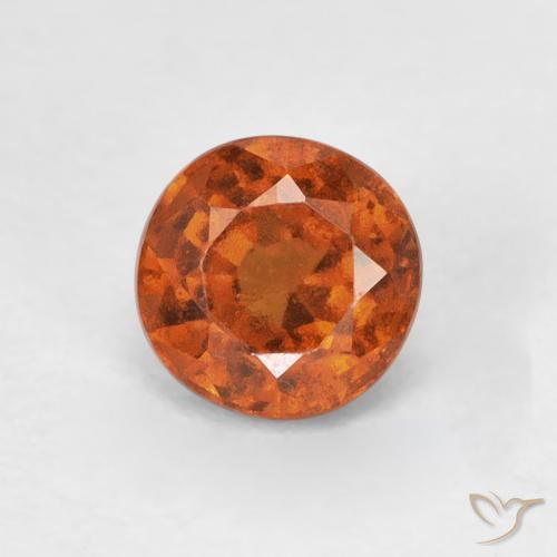 0.96ct Laranja Médio granada hessonita, Redondo, VVS-VS