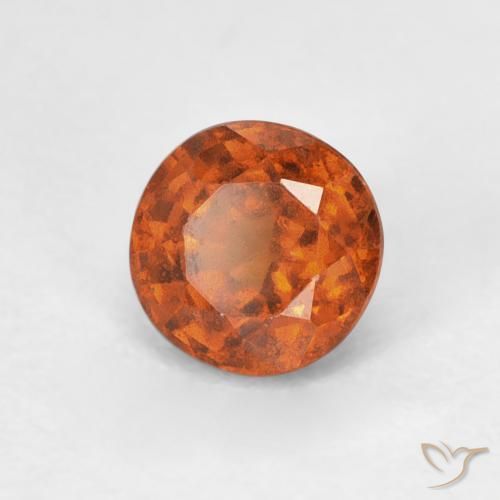 granada hessonita Laranja Médio Natural 0.96ct, Redondo, VVS-VS