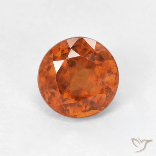 1.02ct Natural âmbar laranja granada hessonita, Redondo, VVS-VS