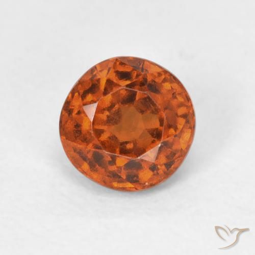 1.00ct Natural âmbar laranja granada hessonita, Redondo, VVS-VS
