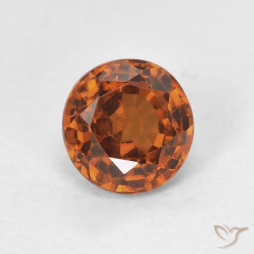 1.02ct Natural Laranja Profundo granada hessonita, Redondo, VVS-VS