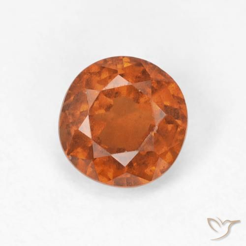 0.86ct Natural âmbar laranja granada hessonita, Redondo, VVS-VS