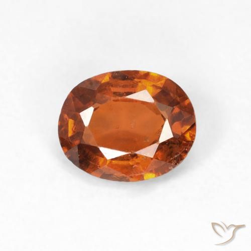 0.92ct Natural Medium Dark-Orange granada hessonita, oval, VS