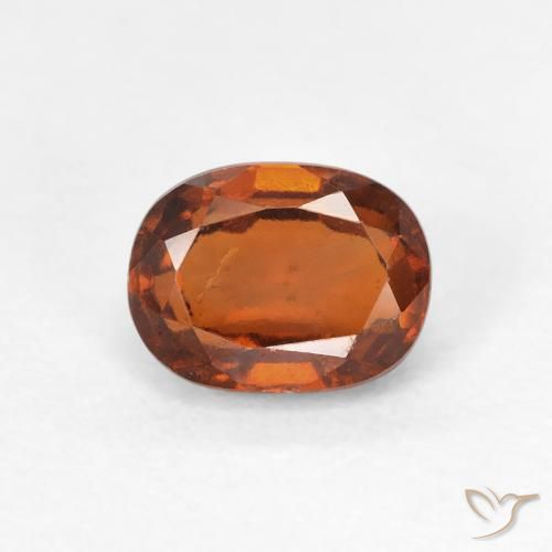 1.25ct Natural Medium Dark-Orange granada hessonita, oval, VS