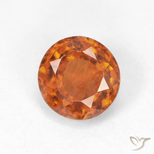 0.92ct Natural laranja avermelhado granada hessonita, Redondo, VS