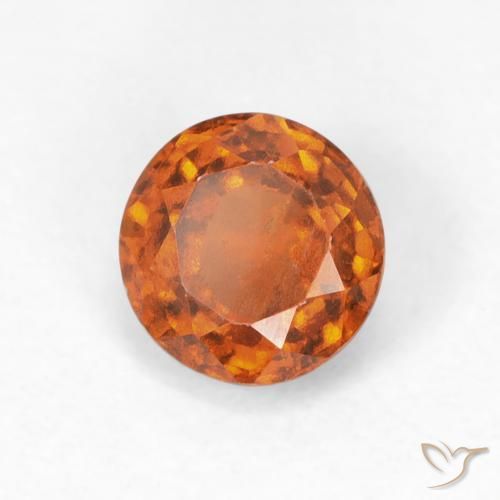granada hessonita laranja avermelhado Natural 0.92ct, Redondo, VS